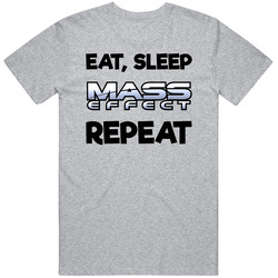 Eat Sleep Mass Effect Repeat Video Game T Shirt