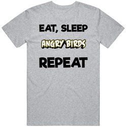 Eat Sleep Angry Birds Repeat Video Game T Shirt