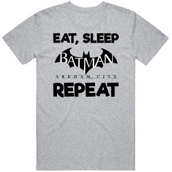 Eat Sleep Batman Arkham City Repeat Video Game T Shirt