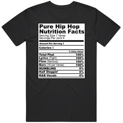 Pure Hip Hop Nutrition Facts T Shirt