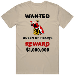 Queen Of Hearts Wanted  Cartoon T Shirt