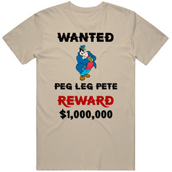 Peg Leg Pete Wanted  Cartoon T Shirt