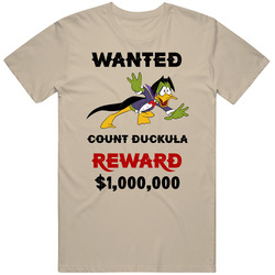 Count Duckula Wanted  Cartoon T Shirt