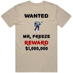 Mr Freeze Wanted  Cartoon T Shirt