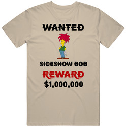 Sideshow Bob Wanted  Cartoon T Shirt