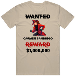 Carmen Sandiego Wanted  Cartoon T Shirt