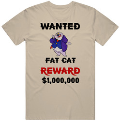 Fat Cat Wanted  Cartoon T Shirt