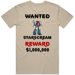 Starscream Wanted  Cartoon T Shirt