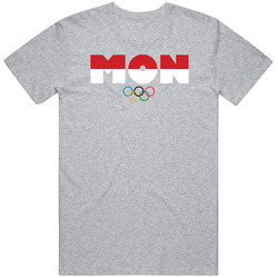 Monaco Flag Olympic Country Abbreviation T Shirt Monaco Flag Olympic Country Abbreviation T Shirt