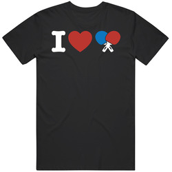 I Heart Love Table Tennis T Shirt
