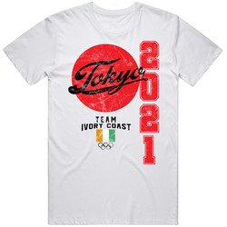 Team Ivory Coast 2021 Tokyo Olympics Worn Look T Shirt