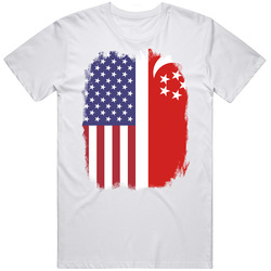 Singapore American Flag Worn Look T Shirt Singapore American Flag Worn Look T Shirt