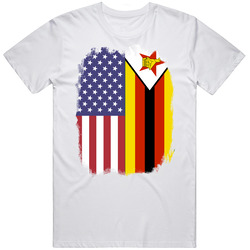 Zimbabwe American Flag Worn Look T Shirt Zimbabwe American Flag Worn Look T Shirt