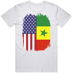 Senegal American Flag Worn Look T Shirt Senegal American Flag Worn Look T Shirt