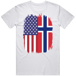 Norway American Flag Worn Look T Shirt Norway American Flag Worn Look T Shirt