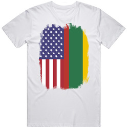 Lithuania American Flag Worn Look T Shirt Lithuania American Flag Worn Look T Shirt