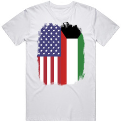 Kuwait American Flag Worn Look T Shirt Kuwait American Flag Worn Look T Shirt