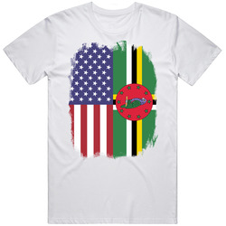 Dominica American Flag Worn Look T Shirt Dominica American Flag Worn Look T Shirt