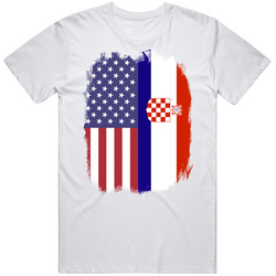 Croatia American Flag Worn Look T Shirt Croatia American Flag Worn Look T Shirt