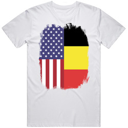 Belgium American Flag Worn Look T Shirt Belgium American Flag Worn Look T Shirt
