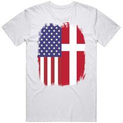 Denmark American Flag Worn Look T Shirt Denmark American Flag Worn Look T Shirt