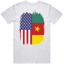 Cameroon American Flag Worn Look T Shirt Cameroon American Flag Worn Look T Shirt