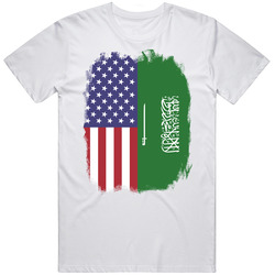 Saudi Arabia American Flag Worn Look T Shirt Saudi Arabia American Flag Worn Look T Shirt