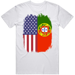 Portugal American Flag Worn Look T Shirt Portugal American Flag Worn Look T Shirt