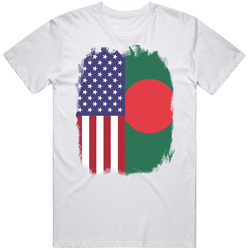 Bangladesh American Flag Worn Look T Shirt Bangladesh American Flag Worn Look T Shirt