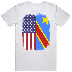 Democratic Republic Of The Congo American Flag Worn Look T Shirt Democratic Republic Of The Congo American Flag Worn Look T Shirt