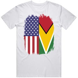 Guyana American Flag Worn Look T Shirt Guyana American Flag Worn Look T Shirt