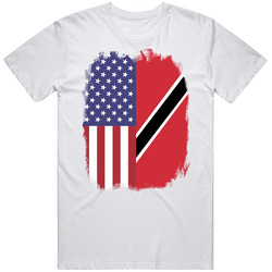 Trinidad And Tobago American Flag Worn Look T Shirt Trinidad And Tobago American Flag Worn Look T Shirt