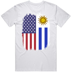 Uruguay American Flag Worn Look T Shirt Uruguay American Flag Worn Look T Shirt
