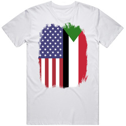 Sudan American Flag Worn Look T Shirt Sudan American Flag Worn Look T Shirt