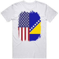 Bosnia And Herzegovina American Flag Worn Look T Shirt Bosnia And Herzegovina American Flag Worn Look T Shirt