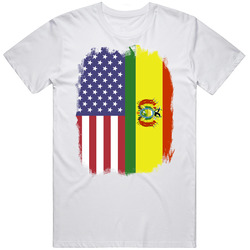Bolivia American Flag Worn Look T Shirt Bolivia American Flag Worn Look T Shirt