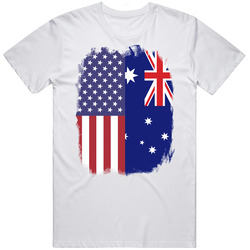 Australia American Flag Worn Look T Shirt Australia American Flag Worn Look T Shirt