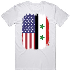 Syria American Flag Worn Look T Shirt Syria American Flag Worn Look T Shirt