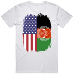 Afghanistan American Flag Worn Look T Shirt Afghanistan American Flag Worn Look T Shirt