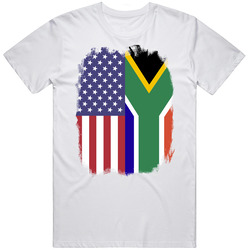 South Africa American Flag Worn Look T Shirt South Africa American Flag Worn Look T Shirt