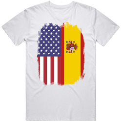 Spain American Flag Worn Look T Shirt Spain American Flag Worn Look T Shirt