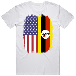 Uganda American Flag Worn Look T Shirt Uganda American Flag Worn Look T Shirt