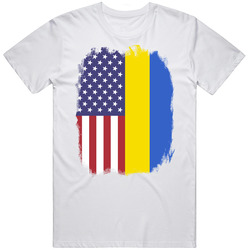 Ukraine American Flag Worn Look T Shirt Ukraine American Flag Worn Look T Shirt