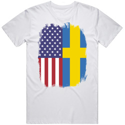 Sweden American Flag Worn Look T Shirt Sweden American Flag Worn Look T Shirt
