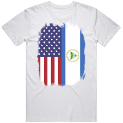 Nicaragua American Flag Worn Look T Shirt Nicaragua American Flag Worn Look T Shirt