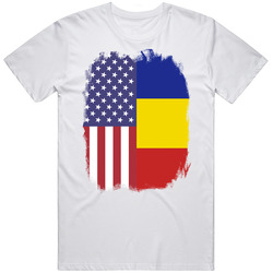 Romania American Flag Worn Look T Shirt Romania American Flag Worn Look T Shirt