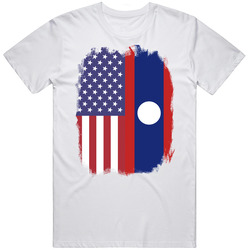 Laos American Flag Worn Look T Shirt Laos American Flag Worn Look T Shirt