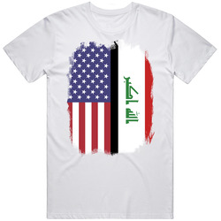 Iraq American Flag Worn Look T Shirt Iraq American Flag Worn Look T Shirt