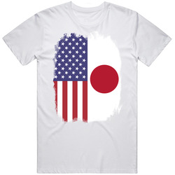 Japan American Flag Worn Look T Shirt Japan American Flag Worn Look T Shirt