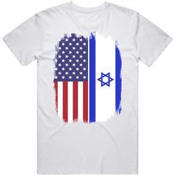 Israel American Flag Worn Look T Shirt Israel American Flag Worn Look T Shirt